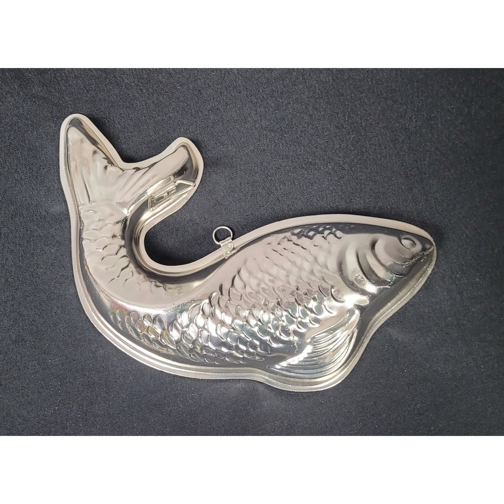 Vintage 1970s Hong Kong Aluminum Jumping Fish-shaped Mold or Wall Hanging Decor